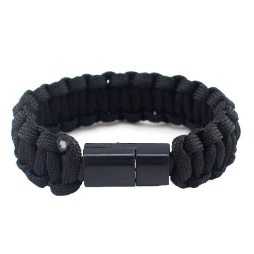 (Navy Blue) EDC Outdoor Survival Bracelet Camping Emergency Paracord Tool Kits USB Data Cable For iPhone 1