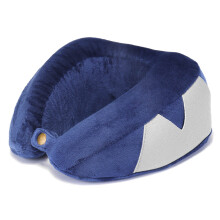 Blue Slow Rebound Memory Cotton Neck Pillow U Type Pillow Storage Pouch Travel Pillow