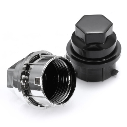 (Black) 1/5/10/20 x 24mm Plastic Wheel Lug Nut Cover Cap 2
