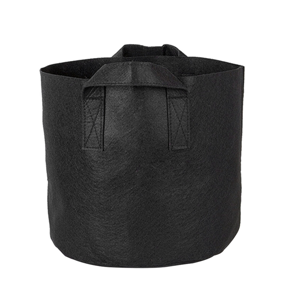 (3.8L) Non-woven Fabric Planting Grow Box Vegetable Flower Pots Bag Planter Black with Handles