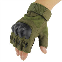 (Black, M) Camping Hiking Gloves Soft Half Finger Tactical gloves Military Anti-Skid Rubber Hard Knuckle Gloves Paintball
