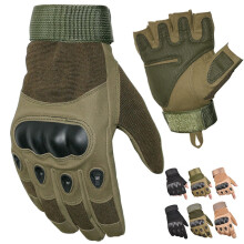 (Black, M) Men Tactical Gloves Outdoor Full Finger Gloves Half Finger Fitness Gloves for Cycling Motorcycle Gloves Camping Hiking Gloves