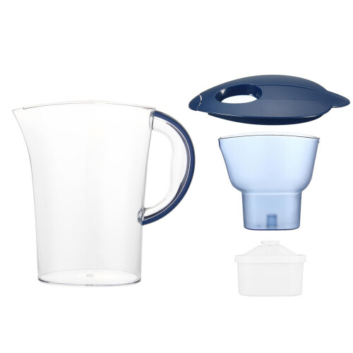 (Blue) Water Kettle Filter Jug Activated Carbon Tap Purify Purifier Bottle Dispenser 2