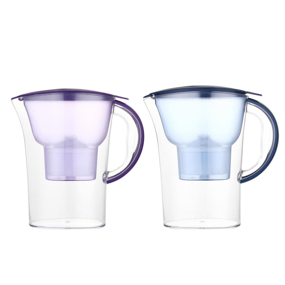 (Purple) Water Kettle Filter Jug Activated Carbon Tap Purify Purifier Bottle Dispenser