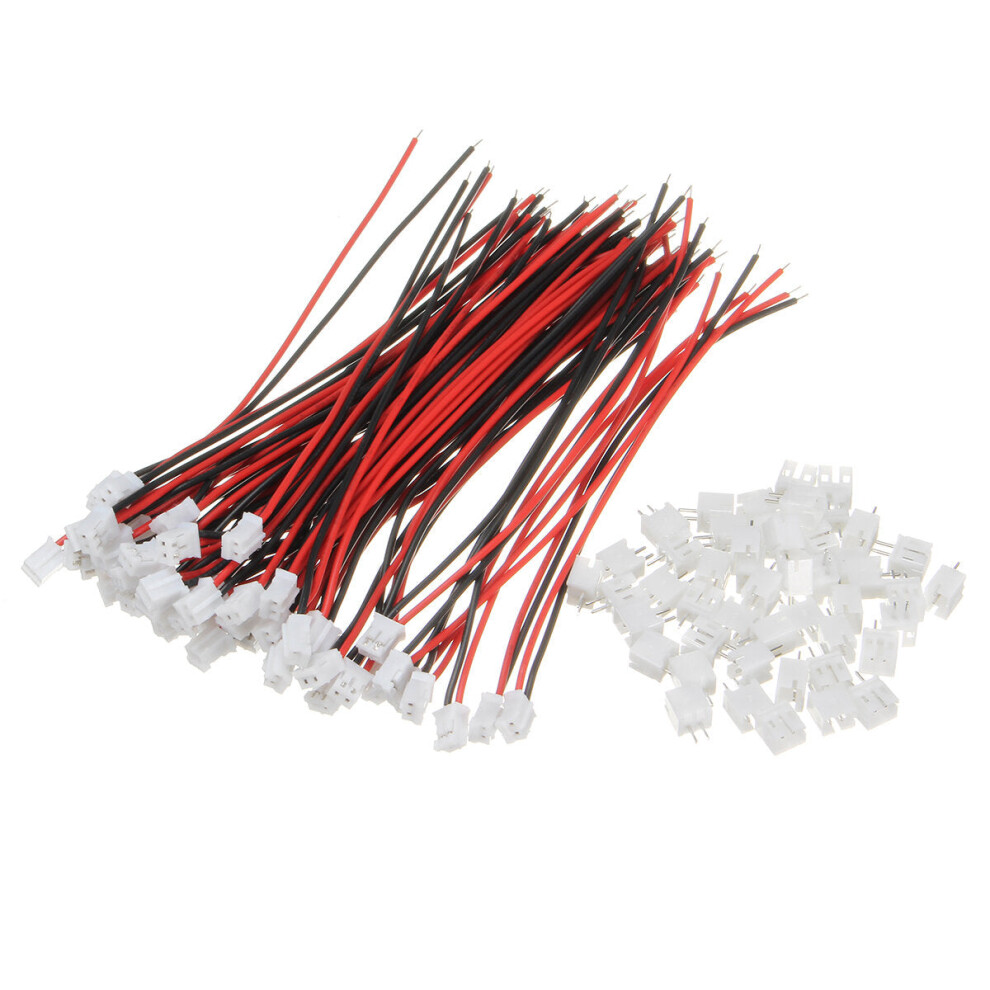 100Pcs Mini Micro Jst 2.0 Ph 2Pin Connector Plug With 120Mm Wires Cables 4250937605625