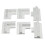 (White) 6pcs Solar Panel ABS Corner Cable Mounting Corner Bracket Roof Mount 6