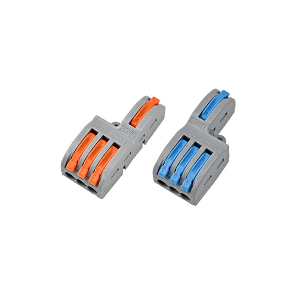 (Orange) Wire Connector 1 In 3 Out Wire Splitter Terminal Block Compact Wiring Cable Connector Push-In Conductor 8727971773147