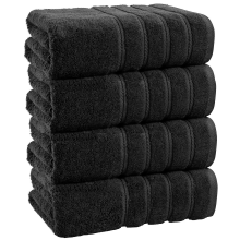 4x Extra Large Super Jumbo Bath Sheet Towels 100x200 cm Egyptian Cotton XXL Bath Sheets (Black)