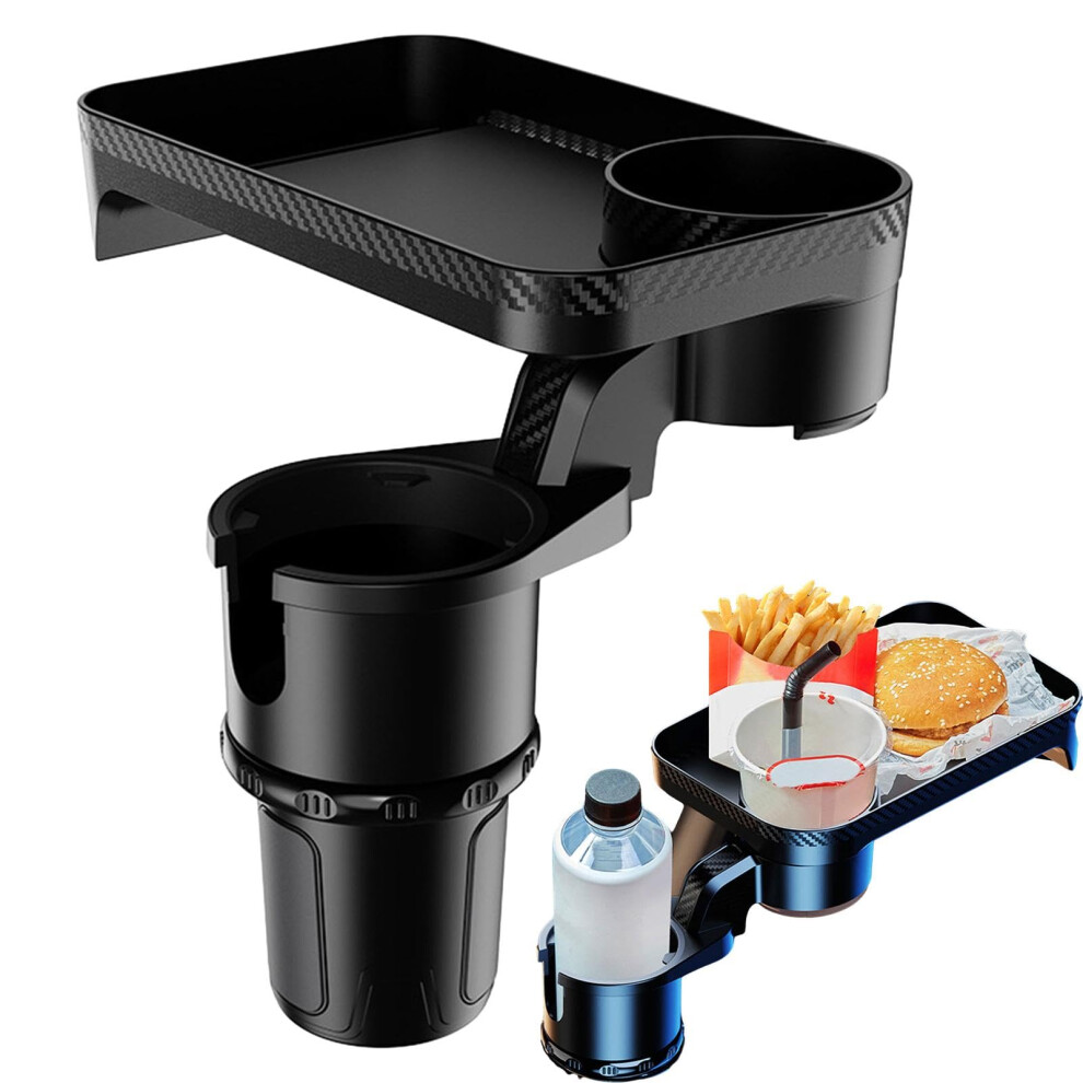 Car Drink Holder Table Tray 360 Adjustable With Clamp, Mobile Phone Holder, Food Tray For Water Bottles And Snacks 6482260551708