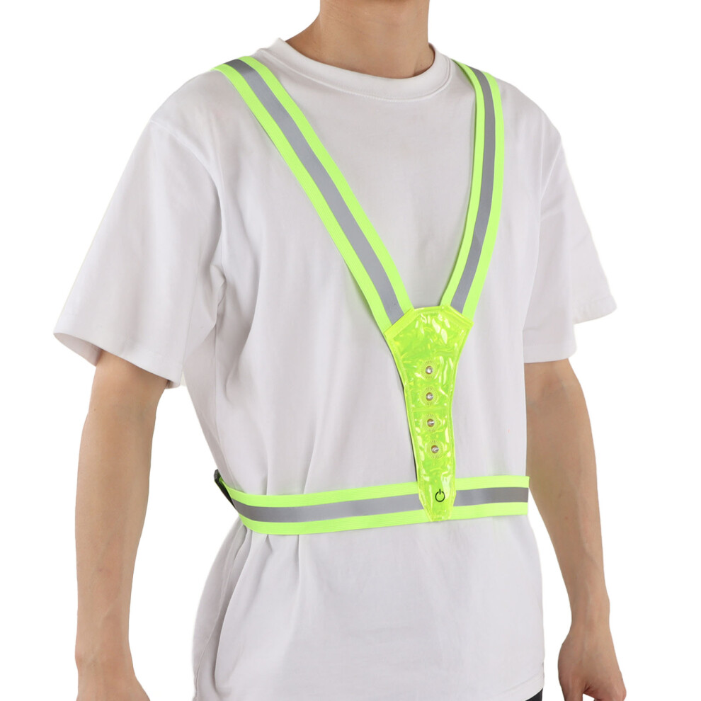 Led Reflective Vest For Running & Cycling Â 360 Safety, Green 4621339053572