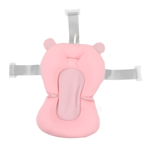 Baby Bath Support Pillow with 3-Layer Fabric Quick Drying Pink 1