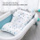 Foldable Baby Bath Support Pillow for Newborn White Stars 10