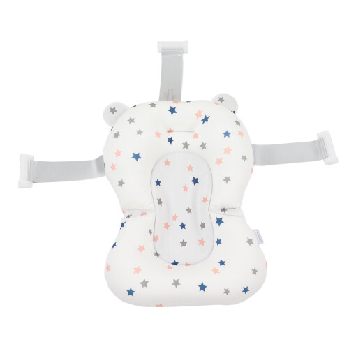 Foldable Baby Bath Support Pillow for Newborn White Stars 1