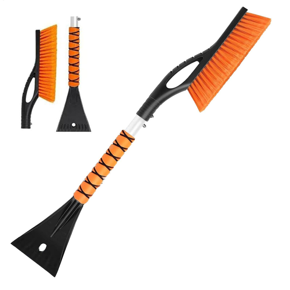 Removable Snow Scraper, Ergonomic Windshield Ice Scraper | Aluminum Ice Scraper With Detachable Snow Brush For Vehicles 6947110002279