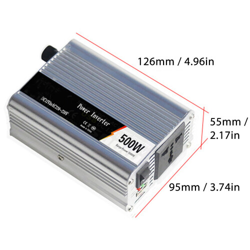 Auto-Wechselrichter 500 W 12V–230V 5V USB Sinuswelle 1