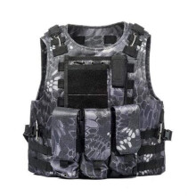 Airsoft Tactical Vest Molle Combat Plate Carrier for Outdoor Hunting Black Snake Design Lightweight Adjustable Waistcoat