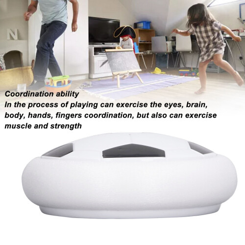 Floating LED Soccer Toy - Interactive Hover Ball with Light & Foam Bumper White 2