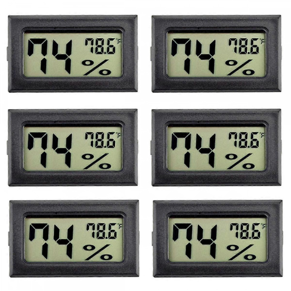 6Pack Mini Hygrometer Indoor Humidity Meter Hygrometer Digital Thermometers Humidity with () for G