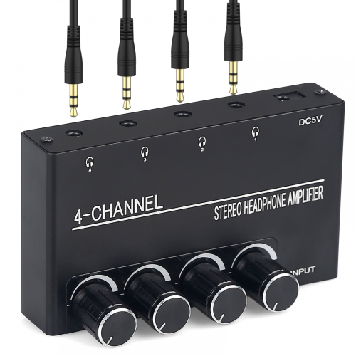 4 Channel Headphone Amplifier, with 3.5MM Output &3.5MM Audio Input