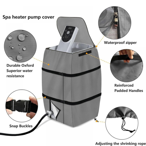 Copertura per pompa riscaldatore per vasca idromassaggio compatibile, impermeabile e resistente, compatibile con pompa per vasca idromassaggio 2