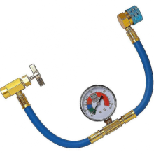 Compatible with R1234YF Charging Hose Kit,R-1234YF Charging Hose and Meter,R1234YF Low-Side Quick Coupler Adapter,1/2 LH Can Opene