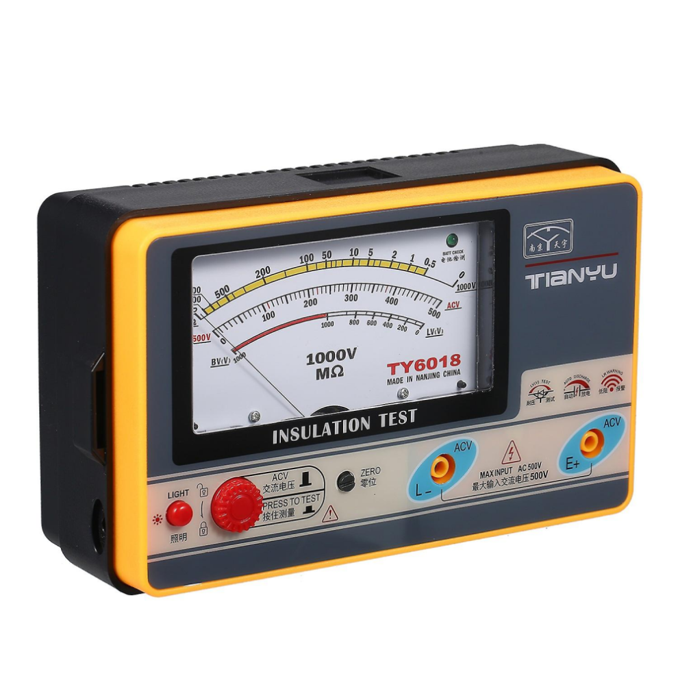 Ohmmètre numérique Megger, testeur d'isolement portatif 0-2000 MΩ 1000 V