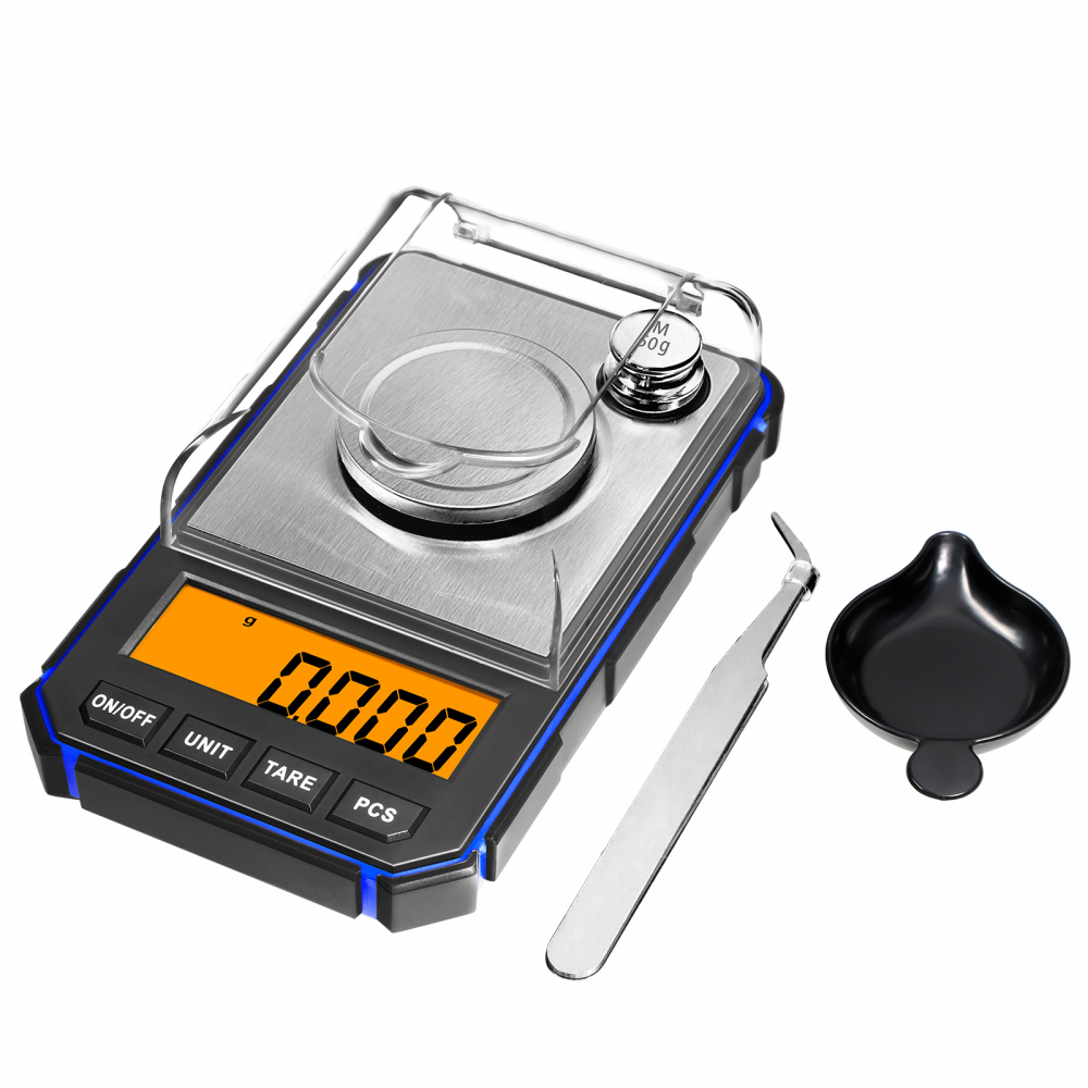 Balance Numérique Précision 0,001g - 100g Max - USB Rechargeable - Poids étalonnage 100g Inclus - Pince