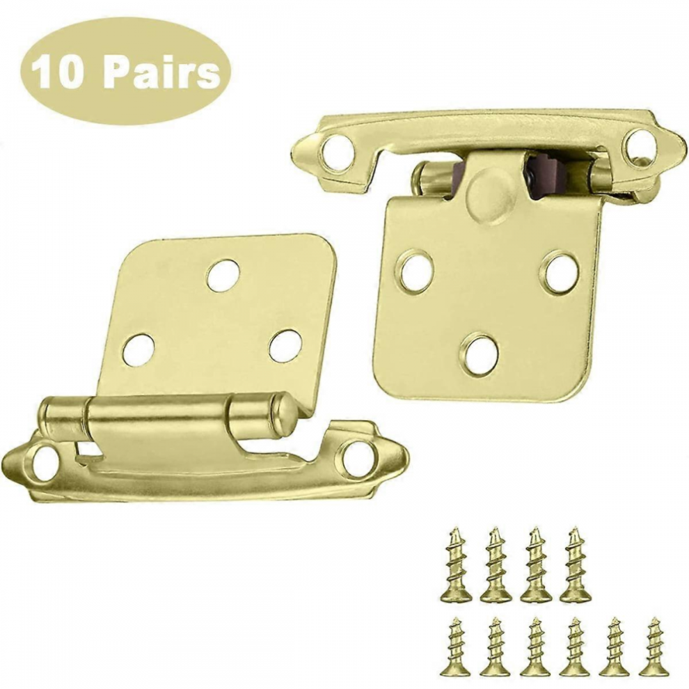 Cabinet Hinges - Self-Closing Brass Flush Hinges (10 Pairs) 9092950262325