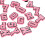 37 Stück Buchstaben-Schuhanhänger, PVC Rosa - Einheitsgröße 9