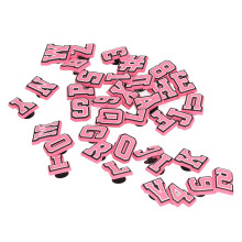 37 Stück Pinke Buchstaben Schuhanhänger PVC Zahlen Muster Schuhdekoration Zubehör