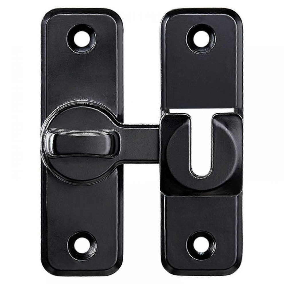 (Black)90/180 Degree Flip Barn Door Lock, Protect Privacy - Security Door Latch 9092950259448