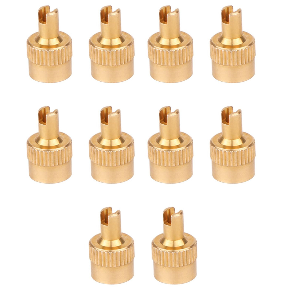 10 Pcs Auto Tire Valve Caps Copper Slotted Head Stem Covers Dustproof Wheel Caps For Cars Trucks Motorcycles Gold 6482260554112