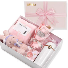 Coffret cadeau avec savon rose, rouge