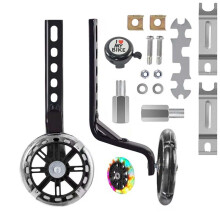 Bike Training Wheels for 12/14/16/18/20 Inch Bikes, Flash Mute Wheel, Black Pro, 1 Pair, Durable and Compatible