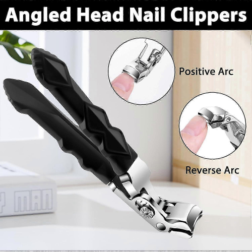 Professional Nail Scissors, Ultra Sharp Nail Scissors for Seniors (Black) 2