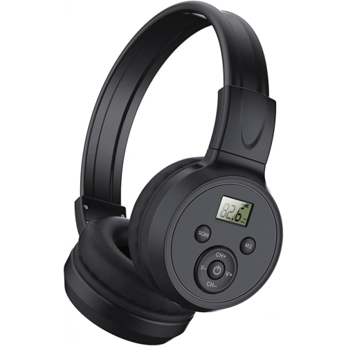 Foldable FM Radio Headphones with Best Reception, 50-108MHz Frequency Range