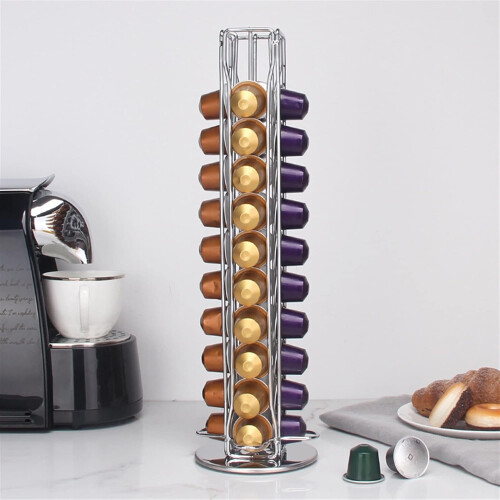 Porte-capsules de café Nescafé rotatif à 360, doré, 40 sachets 1