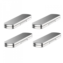 Supporto ad anello per cellulare da 4 pezzi, supporto per anello da dito, girevole a 360, pieghevole, in lega di alluminio, argento
