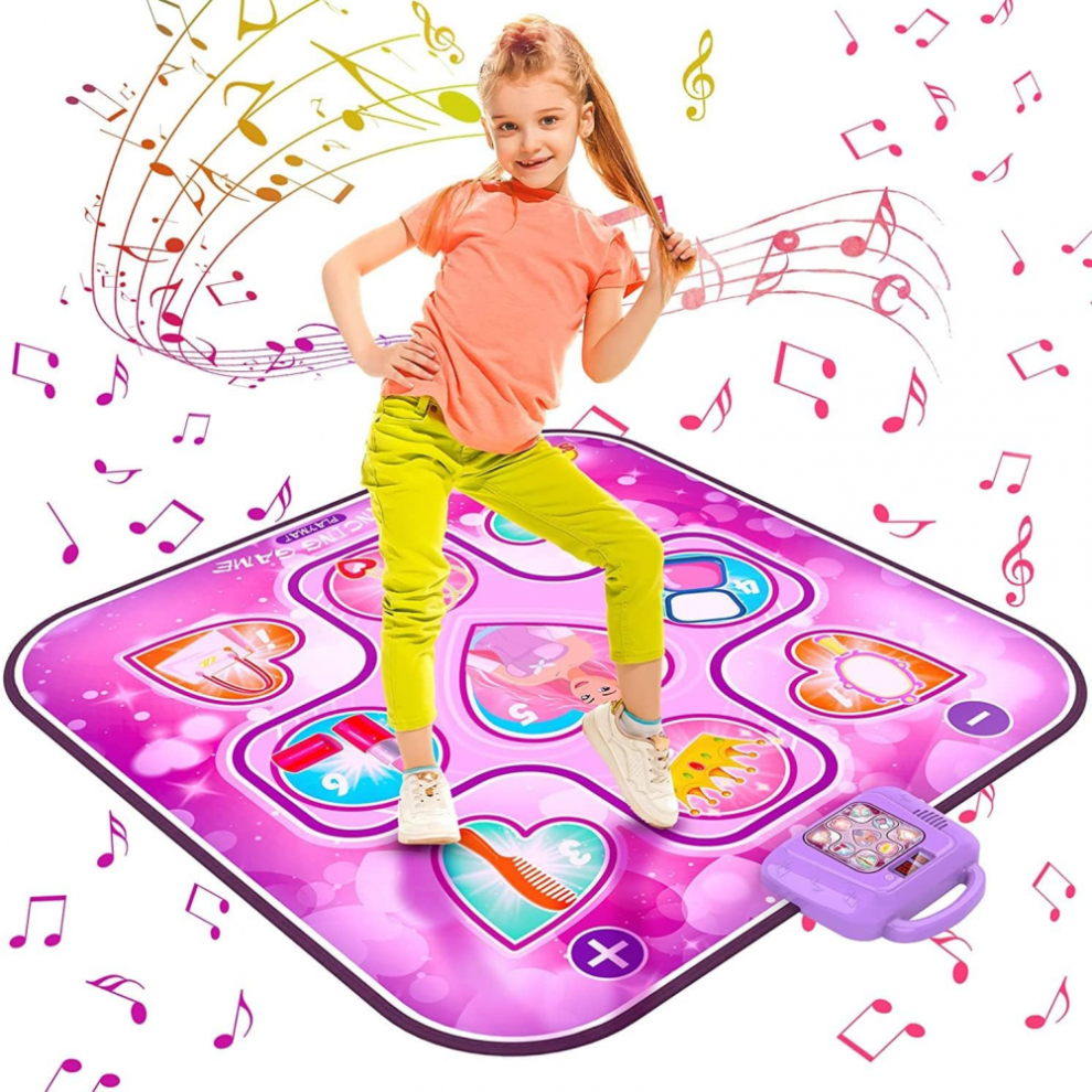 Tapis de danse musical pour enfants, tapis de danse avec lumières LED, idéal pour les cadeaux d'anniversaire des filles de 3 à 12 ans