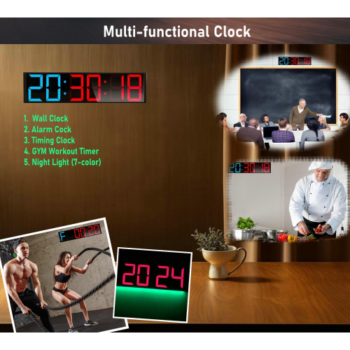 LED-Gym-Timer-Stoppuhr mit Fernbedienung, Countdown-/Up-Timer, Intervall-Timer 2