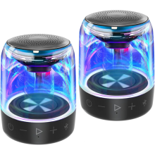 2 PCS Dual Portable Bluetooth Speakers, Wireless Stereo Pairing, Vibrant LED Light Show, Loud Sound and Punchy Bass, IPX5 Waterproof
