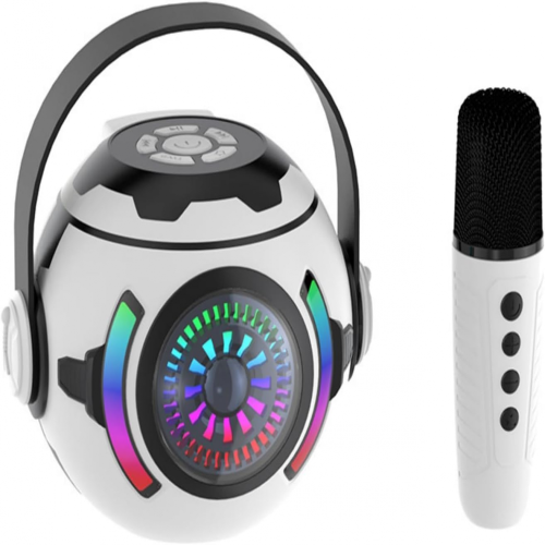 Ασύρματο ηχείο Bluetooth για καραόκε, βαρύ υπογούφερ με έγχρωμα φώτα, μίνι, βο
