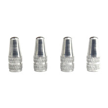 4pcs Aluminium Alloy Bicycle Tire Air Valve Stem Caps Silver Compatible with Standard Bike Tires