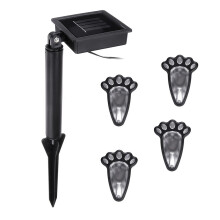 (Colorful) 4 In1 Solar Powered LED Dog Paw Print Lights Garden Outdoor Lawn Yard Path Lamp