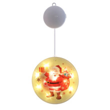 (Merry Christmas) Santa Claus Snowman Elk Merry Christmas Tree Window Hanging Battery Powered LED Night Light for Holiday Home Decor
