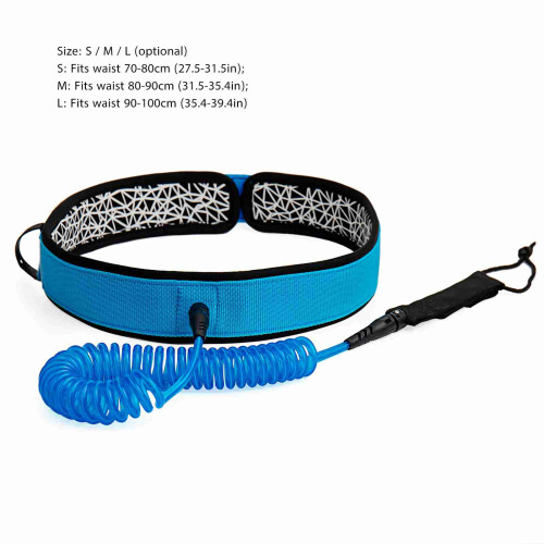 7mm 10ft Coiled Surfboard Leash for SUP - Adjustable Waist Belt 1
