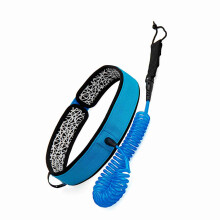 7mm 10ft Coiled Surfboard Leash for SUP - Adjustable Waist Belt