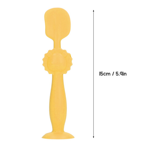 Soft Silicone Diaper Cream Applicator with Suction Base in Yellow 5.9in 1