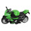 Green Kids Motorcycle Toy with Pull Back Function Sound & Light Effects Alloy 11