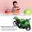 Green Kids Motorcycle Toy with Pull Back Function Sound & Light Effects Alloy 5
